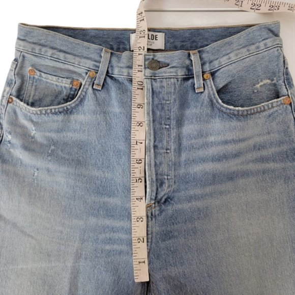 Agolde Riley High Rise Straight Crop Blue Size 28 - Picture 3 of 4